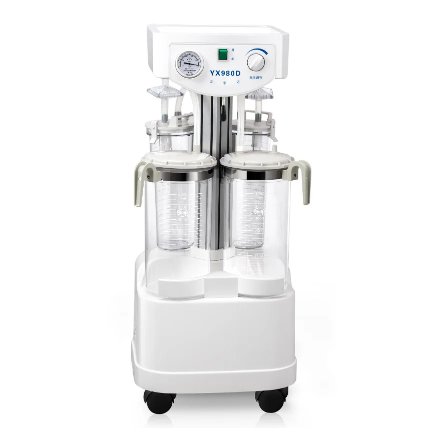 YX980D Medical Mobile Aspirator Apparatus Vacuum Electric