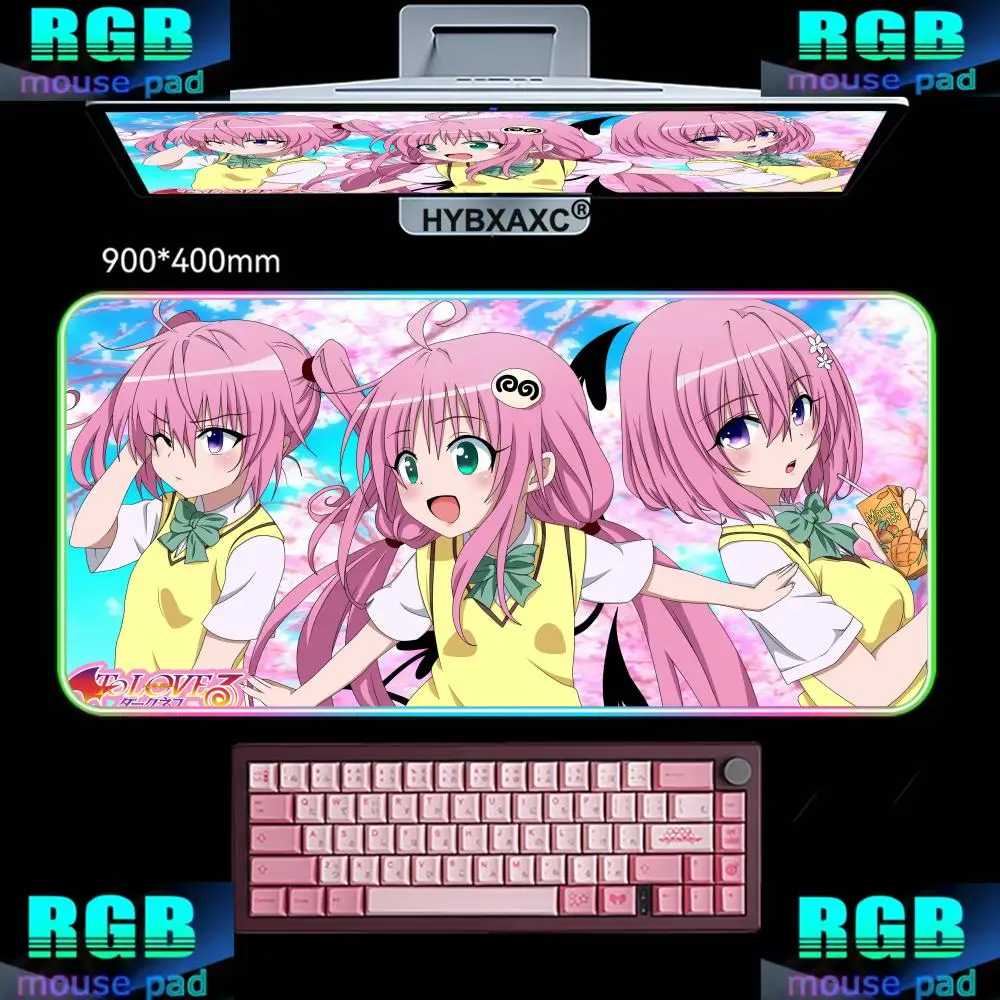 

Rubber Mouse Pad To Love-Ru HD Printing Keyboard accessories Desk Mats Kawai Cute Girl Non-Slip Deskmat XXL RGB Extended Pad