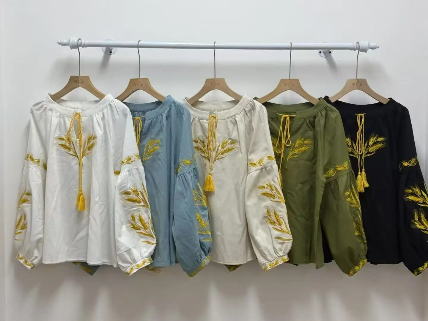 Neploe Vintage Heavy Ethnic Style Panelled Shirt Lace Up O Neck Embroidery Lantern Blouses Western Loose Casual All-match Blusas image 6