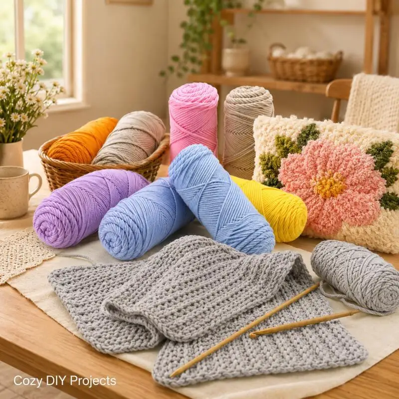 100g/Stück Milchbaumwollgarn Superweiches Häkel- und Strickgarn für Decke, Pullover, Mütze, Schuh, Amigurumi – Detail 6