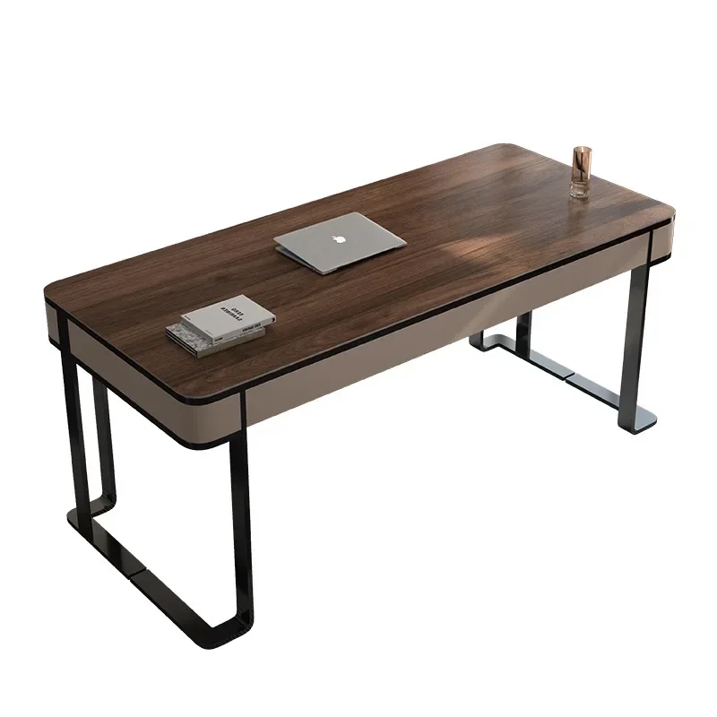 Light luxury solid wood desk North American black walnut desk Italian study Home beauty salon Consultation writing desk