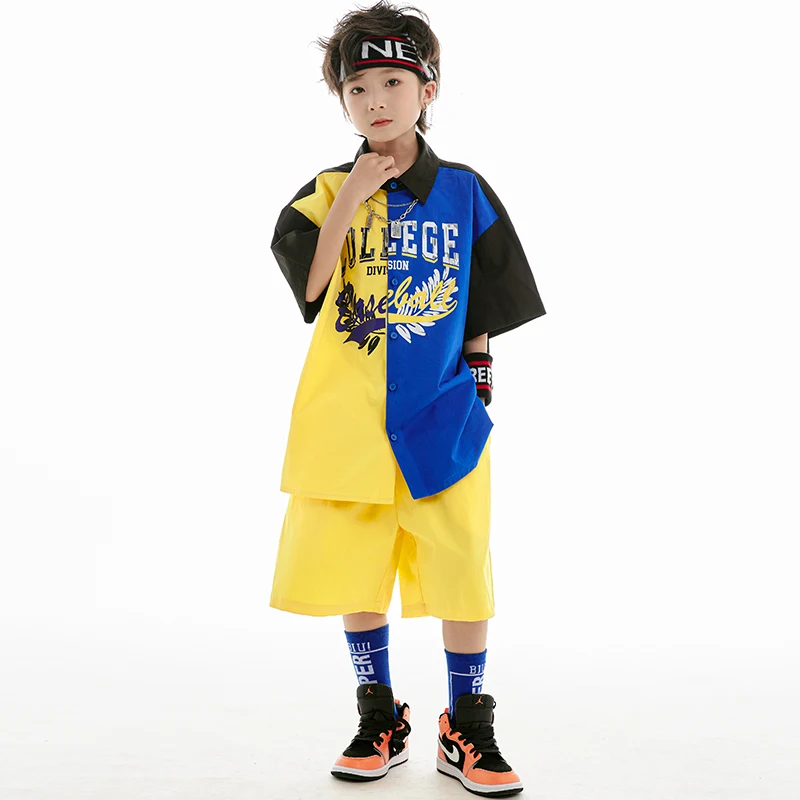 Costumes de danse Hip Hop de salle de Rhpour enfants, Shorts à manches courtes, Tenues Kpop, Jazz Dance, Vêtements de scène pour garçons, Nouveau, 2023, Hr15130