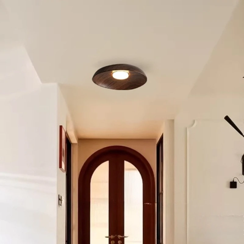 Modern Minimalist Resin Ceiling Lamps Corridor Aisle Creative Wood Grain Ceiling Lights Entrance Foyer LED Illumination Fixtures