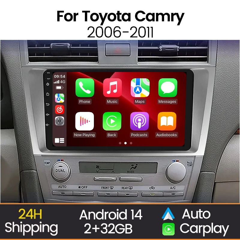 

9 Inch Car Radio Stereo For Toyota Camry 2007-2011 Android Auto Car Play Multimedia Video Player WIFI Car Intelligent System RDS