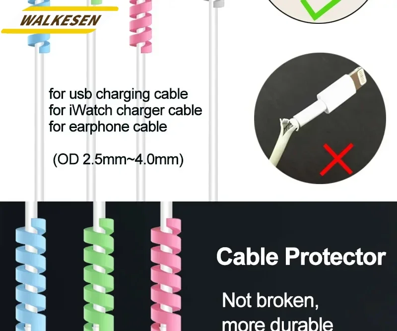 10 stücke Datenkabel Hülse Spirale Wickler Draht Protector Wickler Flexible Telefon Ladekabel Für Handy USB Ladegerät Kabel Protector