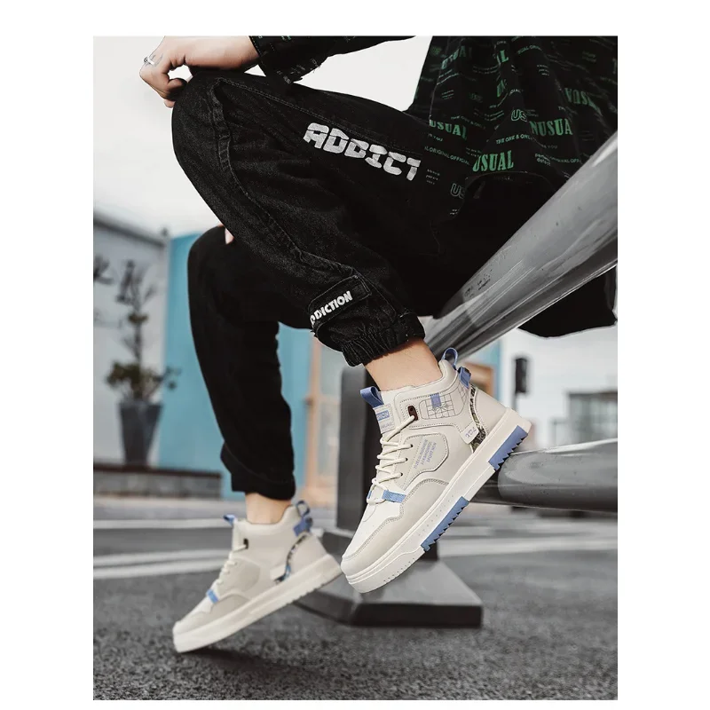 2023 New Men Summer Breathable Sneakers Fashion Casual Designer Platform Shoes Comfortable High Top Shoes Tennis Shoes for Men