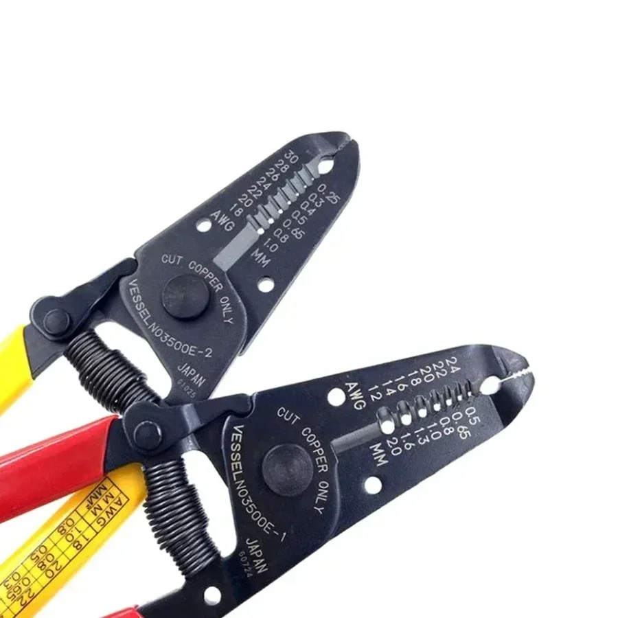 VESSEL Muti-Purpose Wire Stripper with Manual Thread Cutter for Solid Wire Stranded Sire Japan Hand Tools No.3500E Series