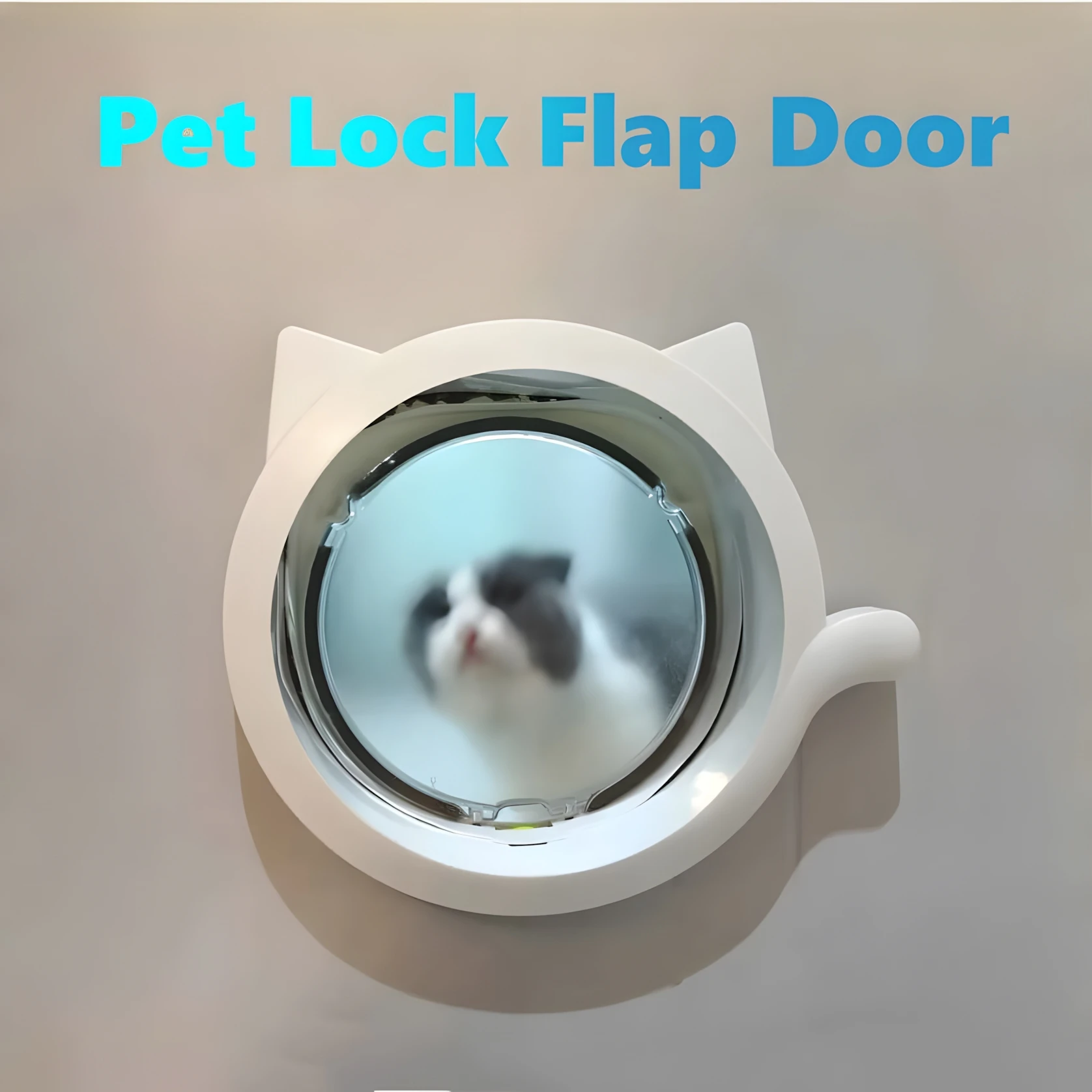 

Modern Plastic Pet Door with Entry Exit Two-Way Wooden Dog Cage with Flap Dog Door Fence Passage Interior Exterior Lock Pet Door