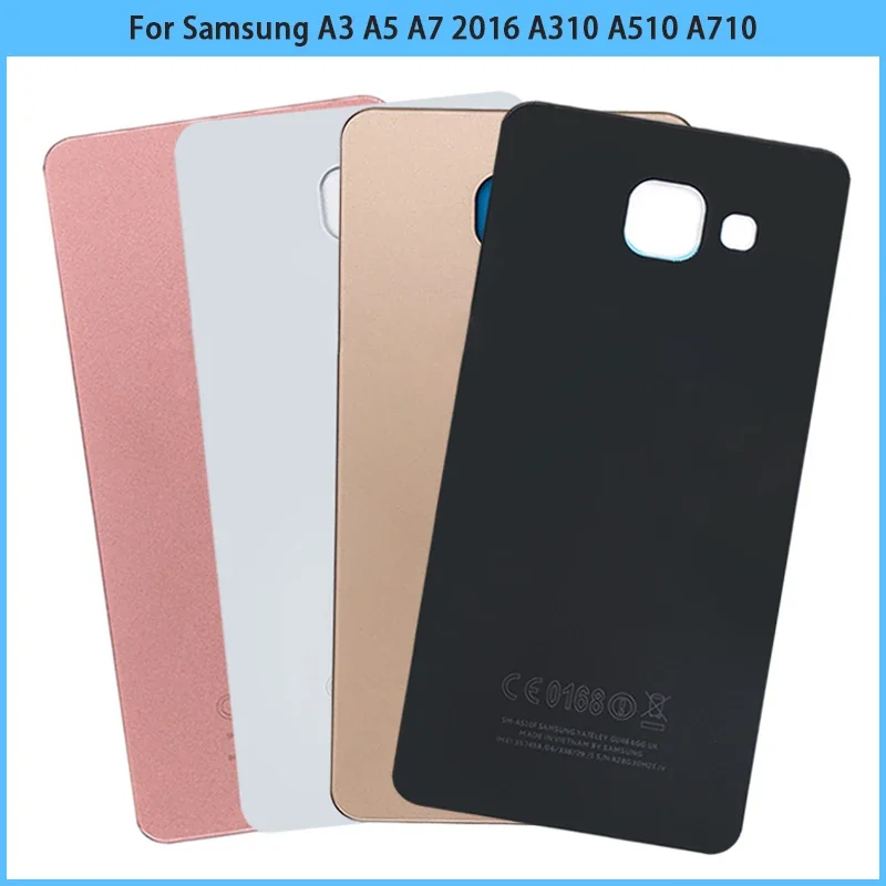 For Samsung Galaxy A3 A310 A5 A510 A7 A710 A9 A910 2016 Battery Back Cover Rear Door Glass Panel Housing Case Adhesive Replace