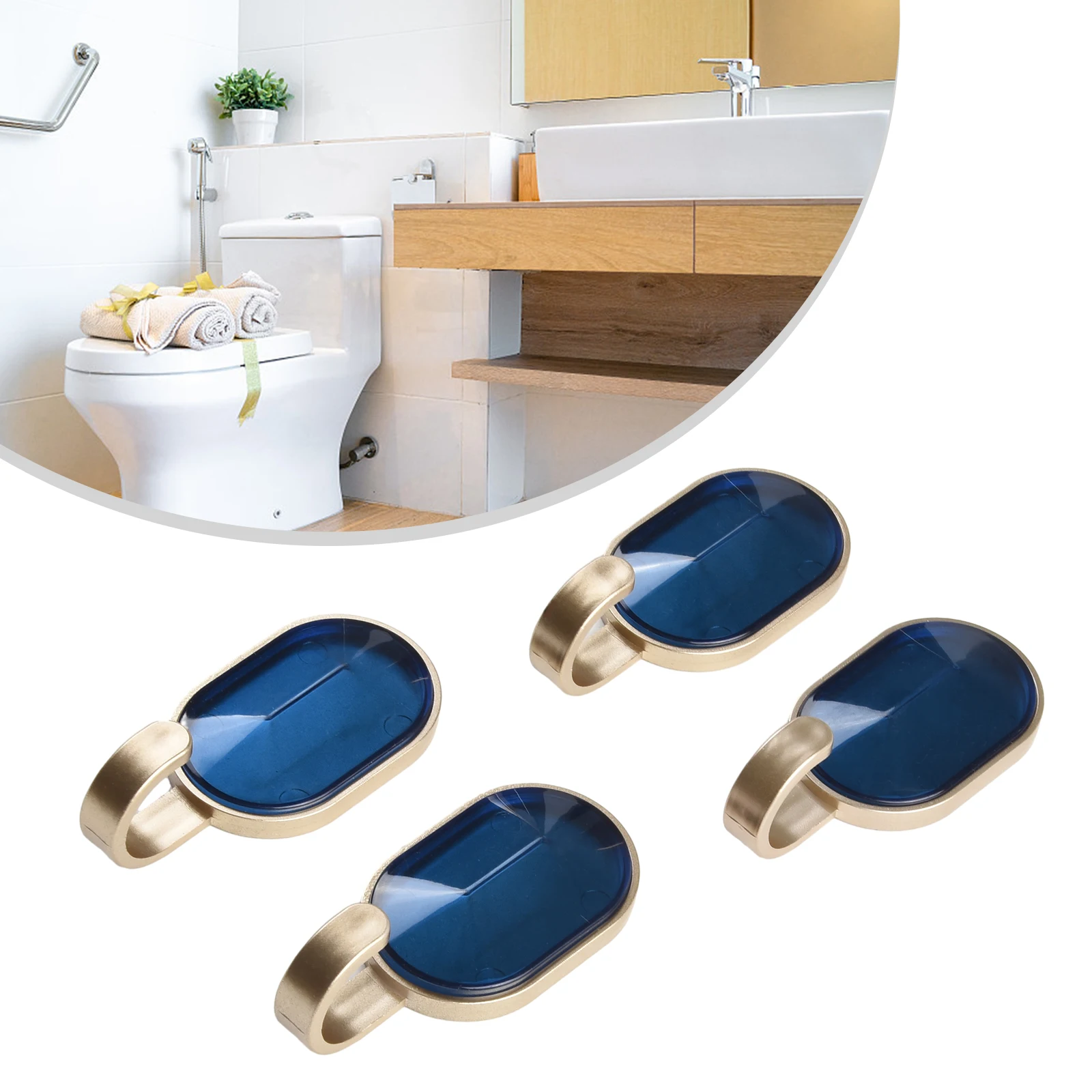 4PCS Self Adhesives Wall Hook Strong Without Drilling Coat Bag Bathroom Door Kitchen Towel Hanger Hooks Home Storage Accessories