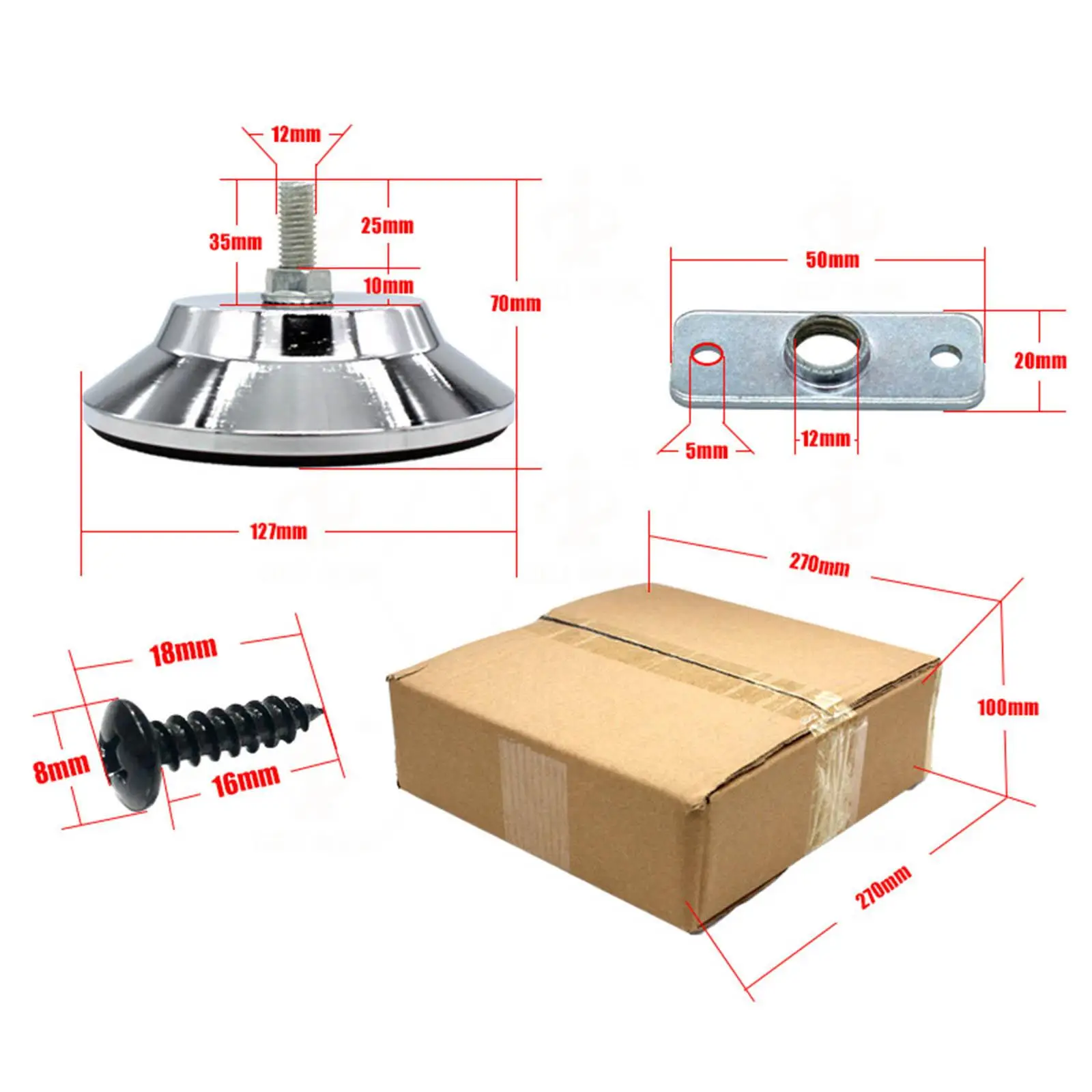 Tableball Foot Part Adjustment Kit for Billiards Pool Table Legs Leveling Bumpers Pads