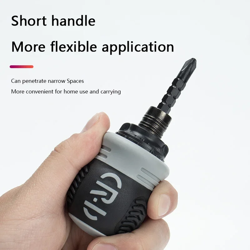 

New Ratchet Screwdriver Set Short Shaped Radish Head High Hardness Labor-saving Multi-functional Dual-purpose Easy To Carry