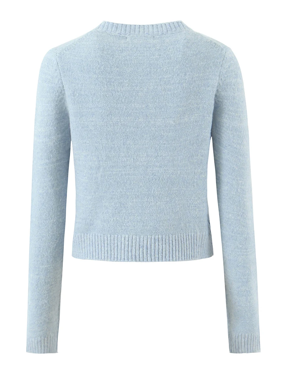 TWOTWINSTYLE المرقعة يزين سترة قصيرة للنساء س الرقبة طويلة الأكمام التخسيس تقسم أزرار سترة الإناث الخريف جديد #5