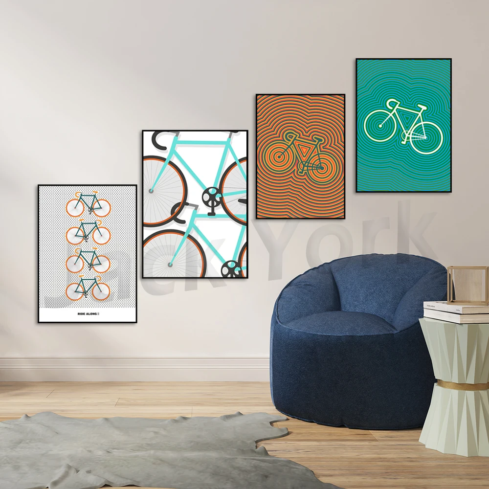 Ride Along | Bike Poster Illustration | Gift For Bike Lovers | Wall Art | Minimalist Print | Repetitive Design