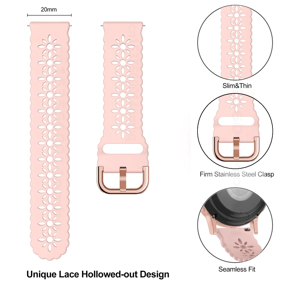 20Mm Đồng Hồ Thông Minh Smartwatch Dây Đeo Cho Đồng Hồ Huawei Watch GT2 GT 3 42Mm GT3 Pro 43Mm Dẻo Silicone Dành Cho Samsung galaxy Dây 4/5 40Mm 44Mm Ban Nhạc