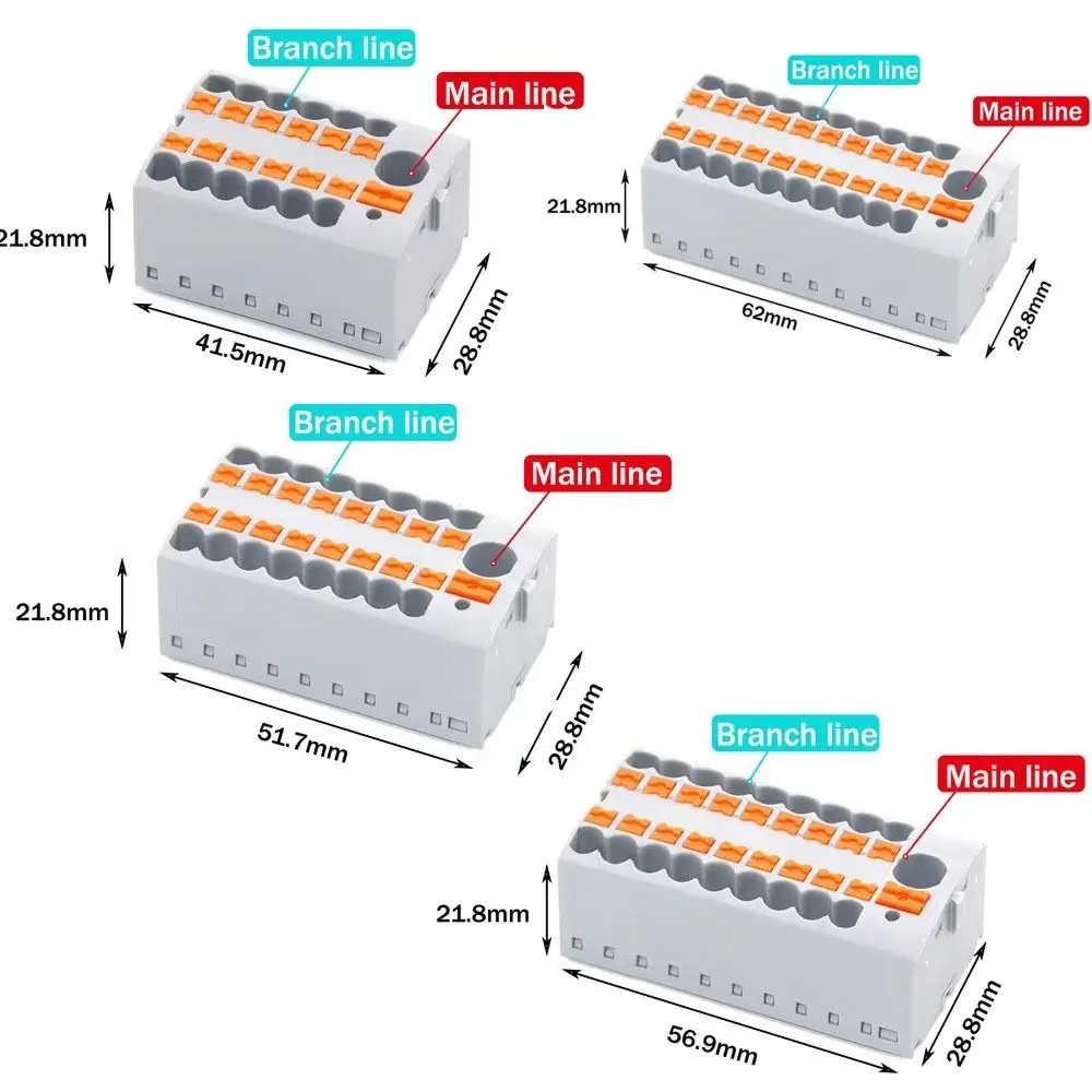 PTFIX 2.5mm Push-in Terminal Block Connector 2/3/4/5/6/7/8/9/10P Connection with Fixing Hole Wire Electrical Connectors