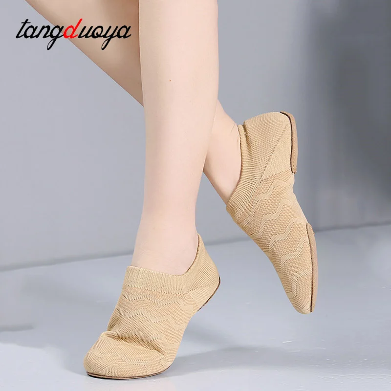 Ballet dance shoes jazz dance shoes flying mesh dance shoes soft bottom low-top lace-free modern dance shoes teacher