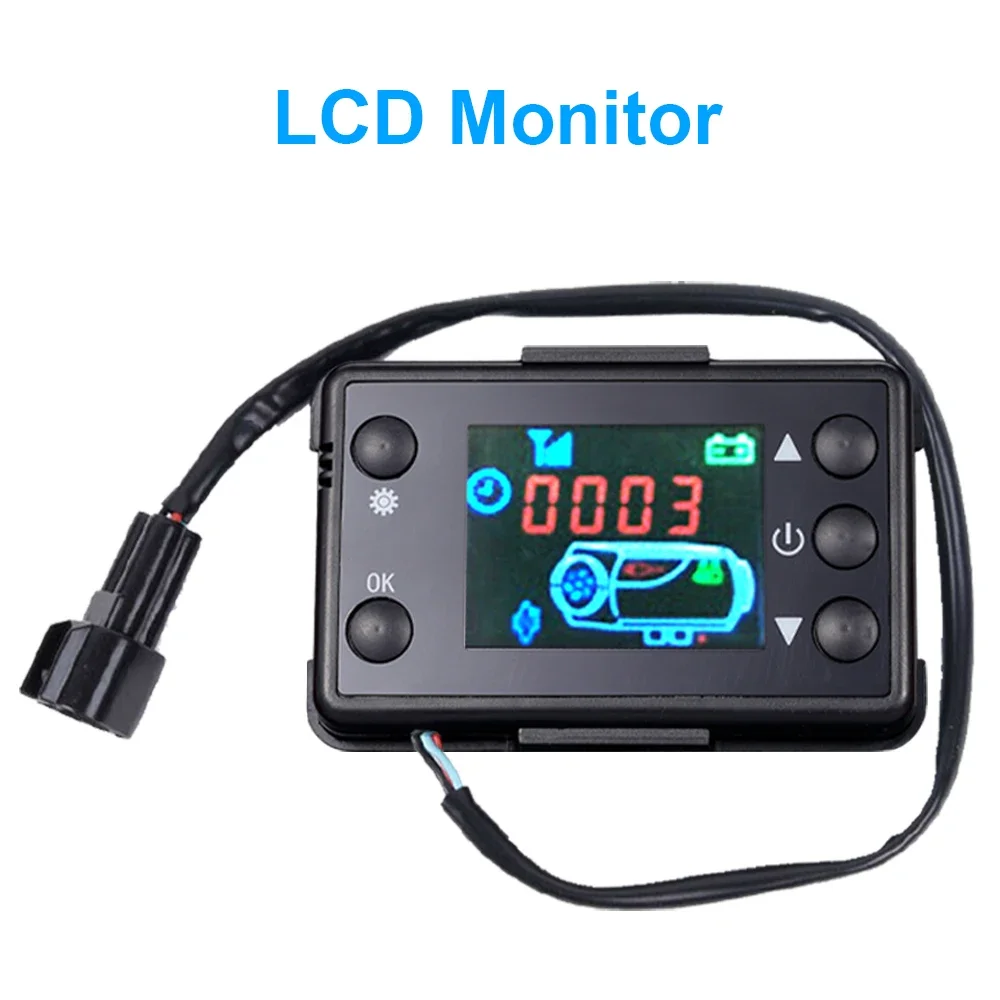 Interruttore del monitor del riscaldatore di parcheggio dell'aria per auto 12V Pulsanti manuali Display LCD del telecomando per accessori del riscaldatore diesel dell'aria del camion