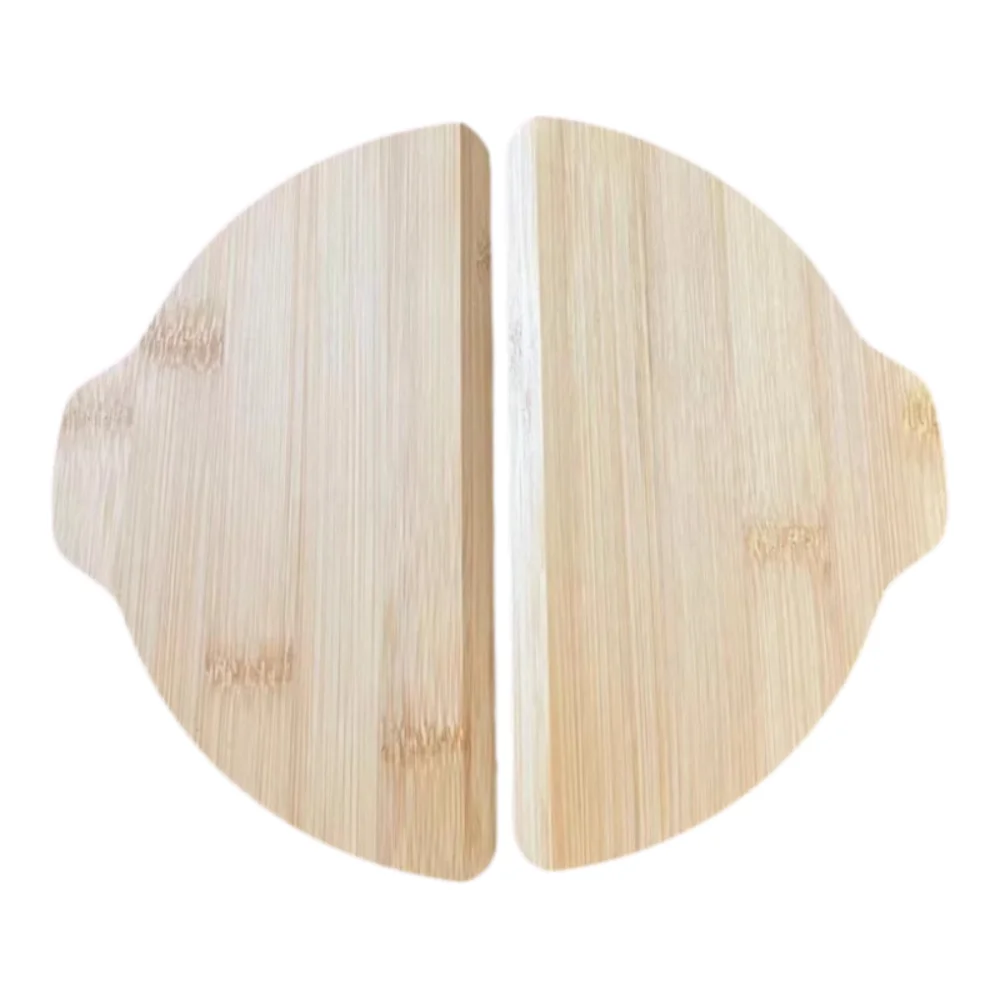 2pcs Half Round Bamboo Pizza Board with Handle Kitchen Gadget Bamboo Wood Pizza Shovel Thickened Bread Sushi Fruit Tray