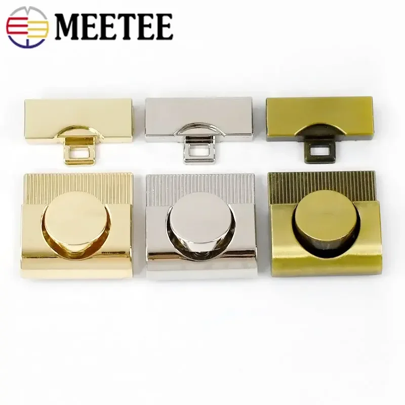 1-5Pcs 33mm Metal Bag Lock Buckles Square Snap Locks Women HandBags Closure Purse Decorative Clasp DIY Sewing Hardware Accessory