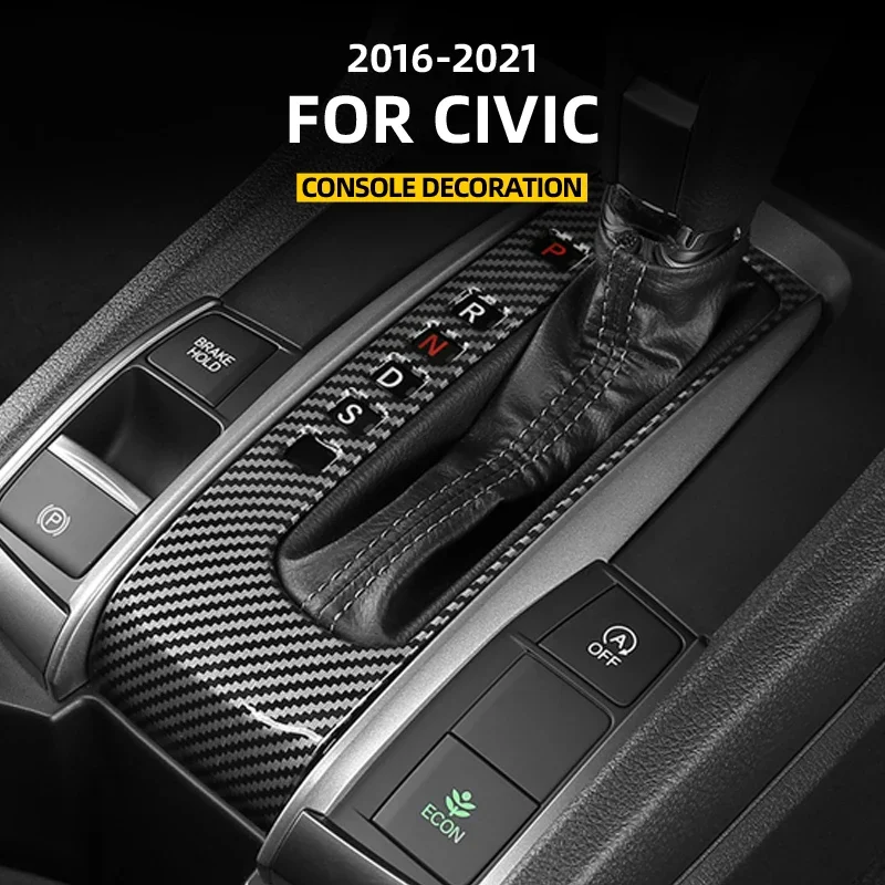 

for ﻿HONDA 2016 2017 2018 2019 2020 2021 10th CIVIC SEDAN HATCHBACK AT Gear Transmission Decorative Sticker Interior Accessorie
