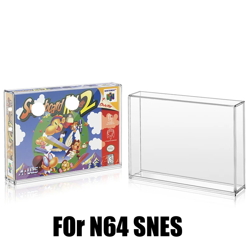 Étui de protection en acrylique transparent pour Nintendo 64 et SNES, boîtes de jeu, affichage et couvercle de rangement