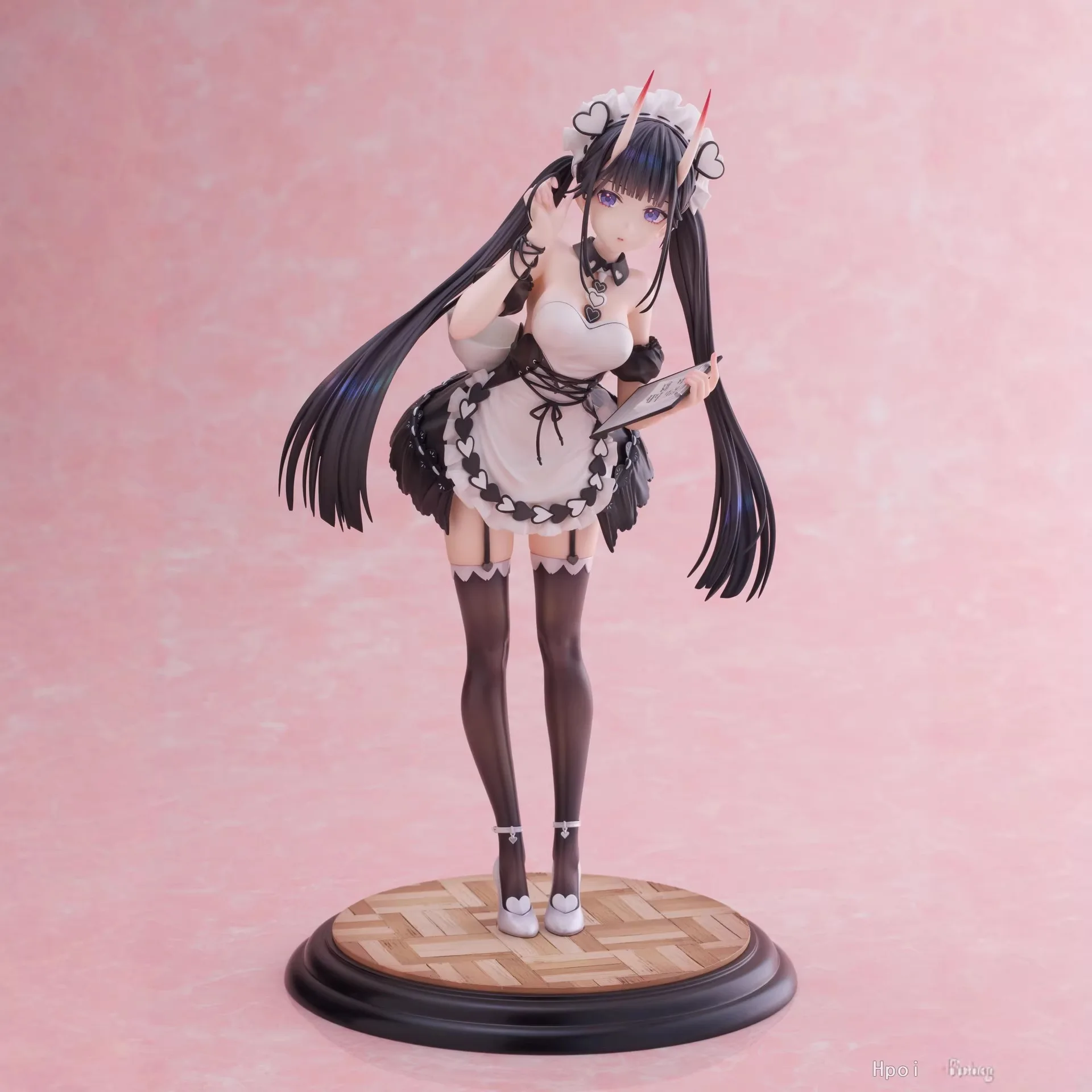 

25cm Azur Lane Noshiro Maid Figure Anime Girl Statue Twintail Horned Maid Outfit Collectible Model For Anime Fans