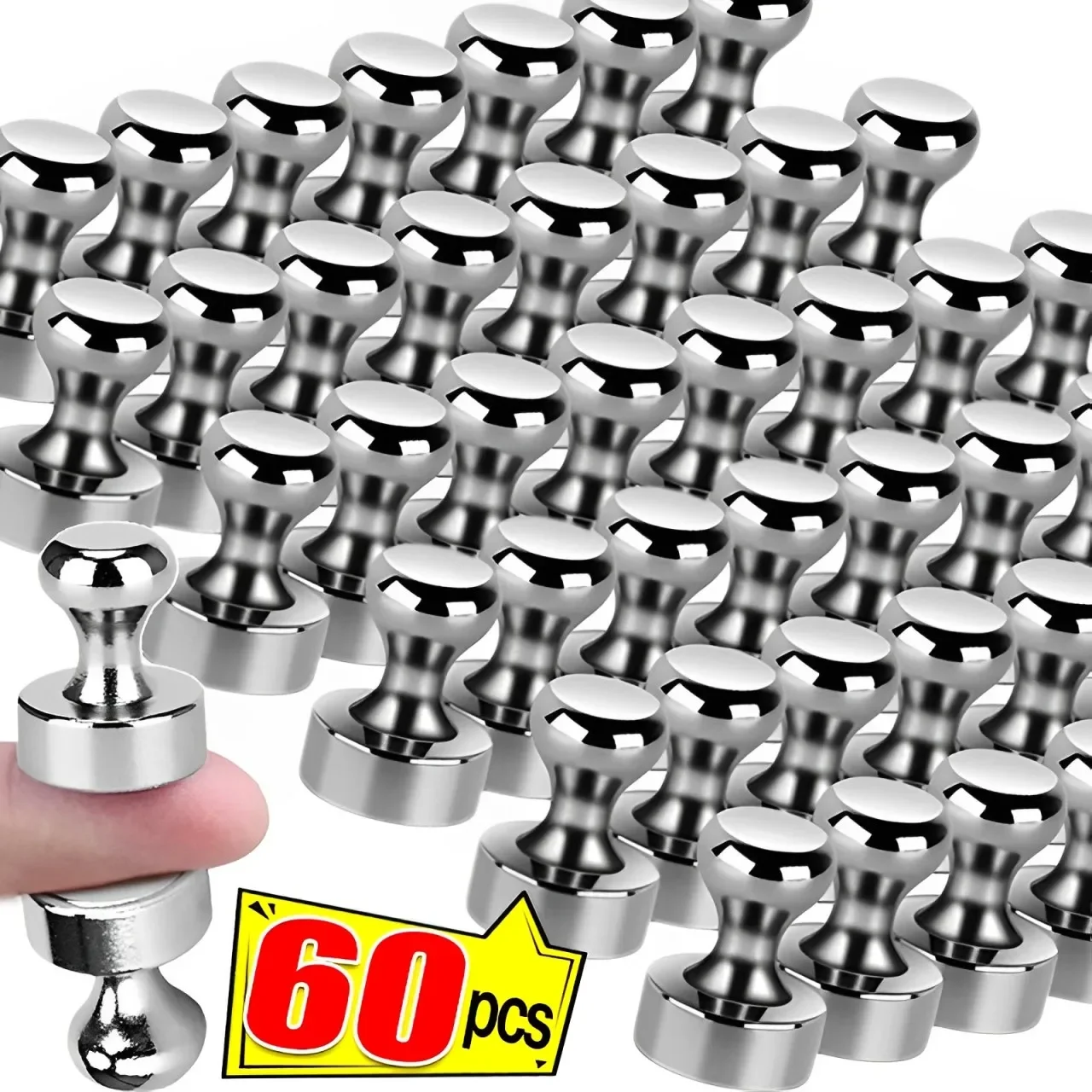 60/2PCS Strong Magnetic Pushpins Neodymium Magnets Whiteboard Fridge Magnetic Thumbtack Metal Magnet Push Pins for Office School