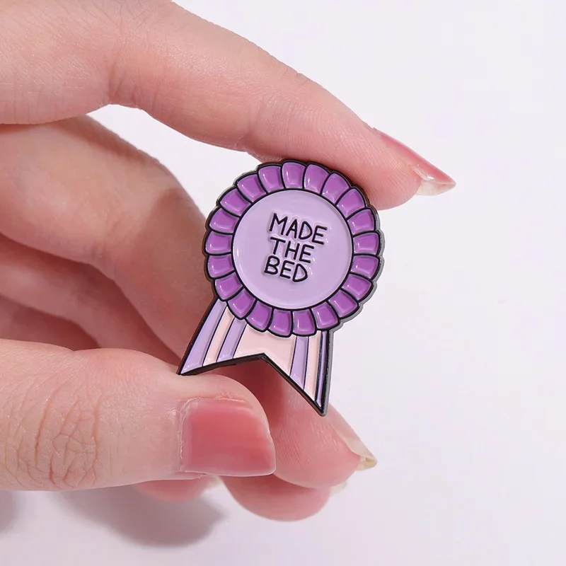 Creative Funny Medal Enamel Pin Still Alive Practiced Self Care Award Ribbon Brooch Clothes Lapel Badge Jewelry Gift For Friends