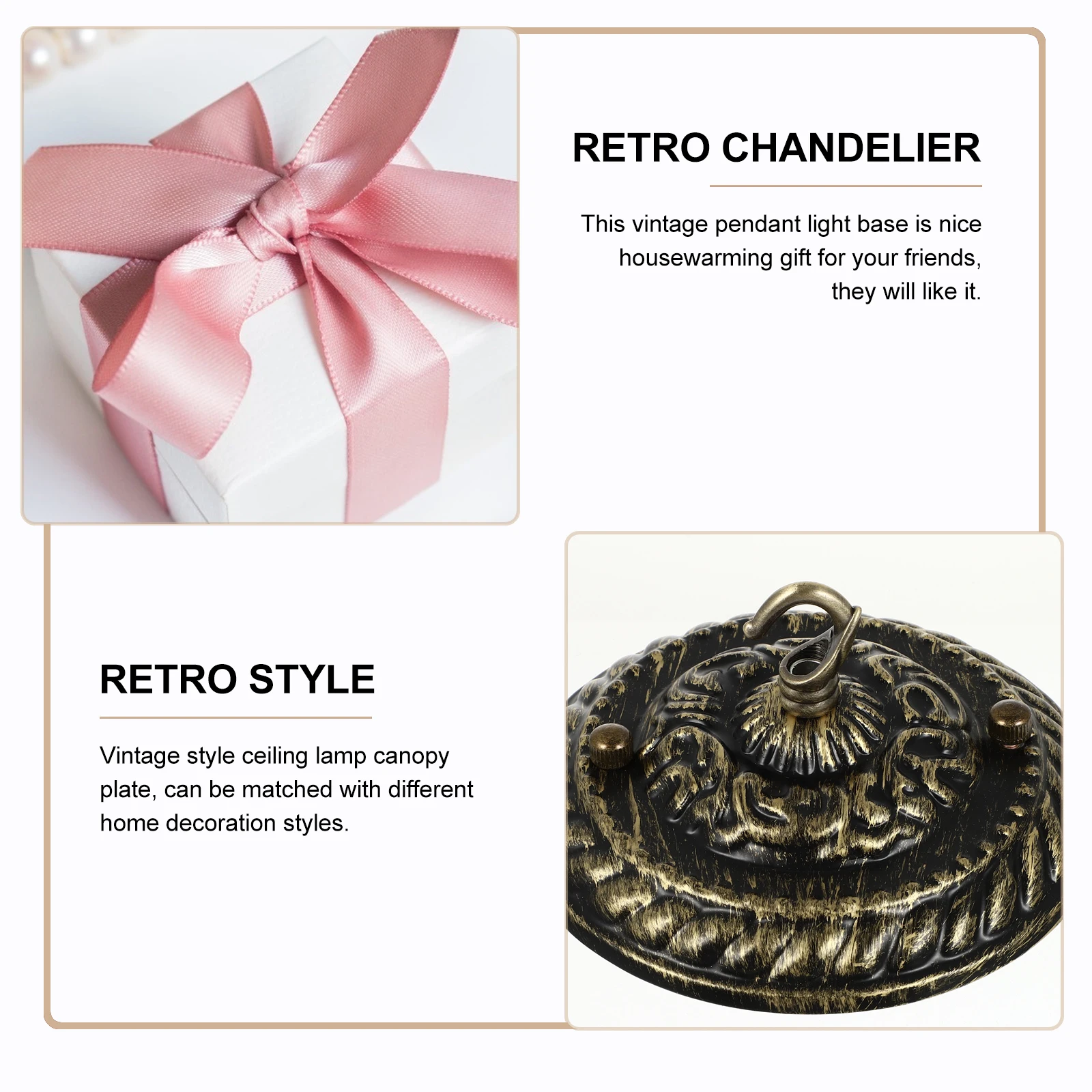 

Vintage Chandelier Canopy Retro Color Steel Zinc Alloy Ceiling Plate Decorative Cover for Corridor Living Room Light Fixtures