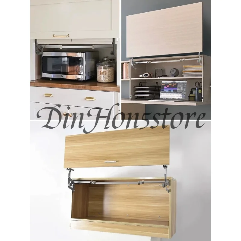 Vertical upturn door Air pressure support rod Hanging cabinet door Hydraulic buffer Translation rising door bracket