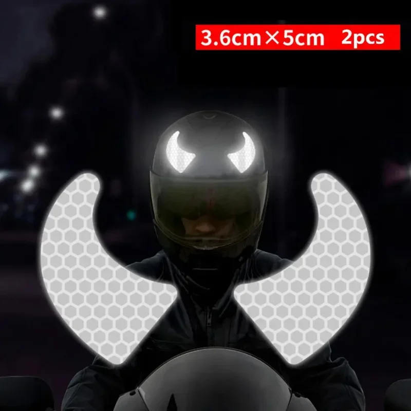 Creative Waterproof Arrows Eyes Wings Crown Motorcycle Helmet Decal Night Warning Sign Reflective Sticker Exterior Accessories