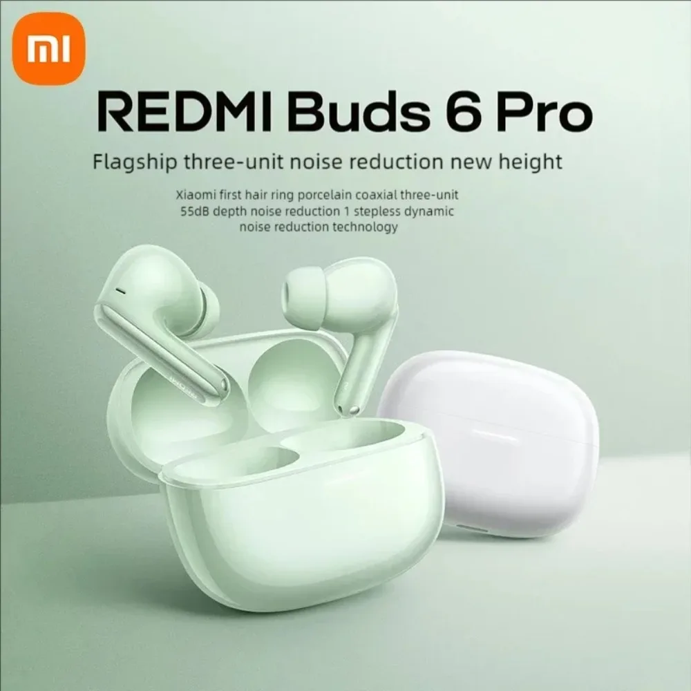 Xiaomi Redmi Buds 6 Pro Wireless Headphones 55 DB Active Noise Cancellation Hi-Res Audio With LDAC Built-in Dimensional Audio Mi