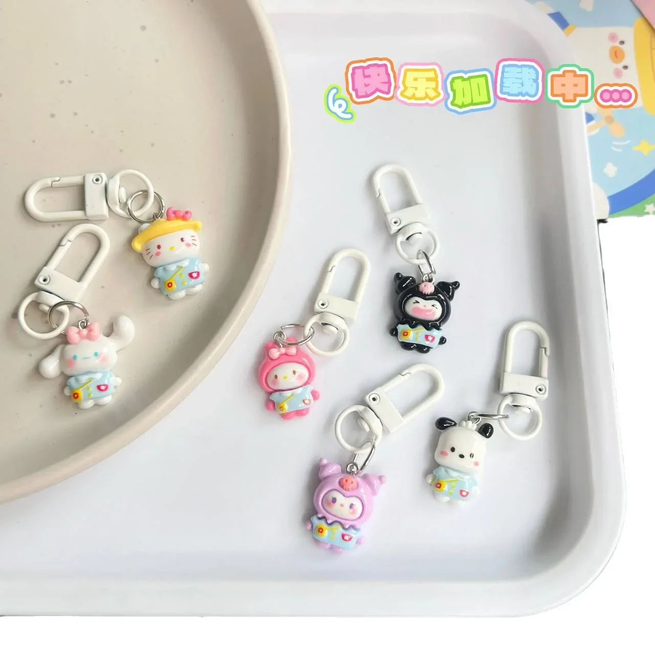 Cute Sanrio Hello Kitty Keychain Cartoon Anime Backpack Pendant Fashion Accessories Keyring Charms Jewelry for Friends Gifts