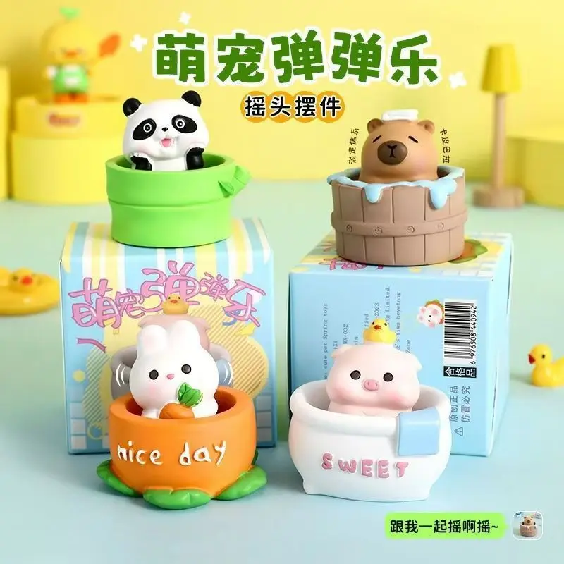 

Hot Cute Pet Bounce Resin Craftsmanship Desktop Ornament Creative Cartoon Doll Office Workstation Decorations Small Gifts