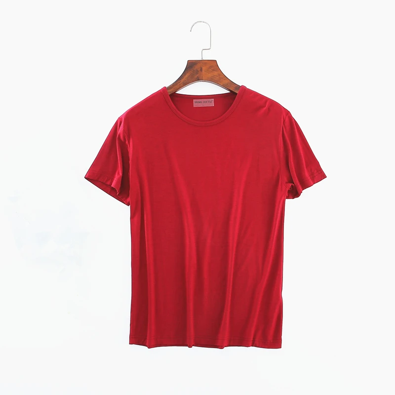 Herren Modal T-Shirt Kurzarm Lockerer O-Ausschnitt Herren T-Shirt Große Größen Unterhemd Herren T-Shirt Einfarbig Für Männer Oberteile Tees – Detail 12