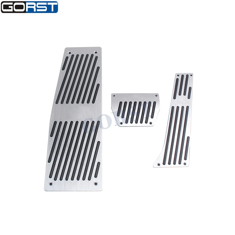 Aluminium Alloy Foot Rest Pad Brake Pedal Fuel Gas Accelerator Pedal for BMW E60 5 Series 6 Series AT with M Logo