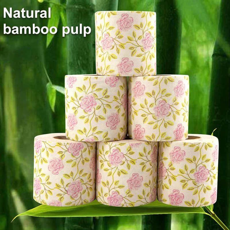 1roll Toilet Paper Printed Paper Roll Flower Decorative Printing Napkin Bathroom Tissue,lavatory Tissue Novelty Toilet Paper