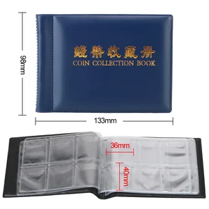 Poches HWZXYXGS 120/60 Poches Collection de pièces en cuir artificiel PU Album Organisateur de collecte d’argent Sacs de rangement Films PVC 12 meilleurs albums de ventes pour billets de banque - No 7