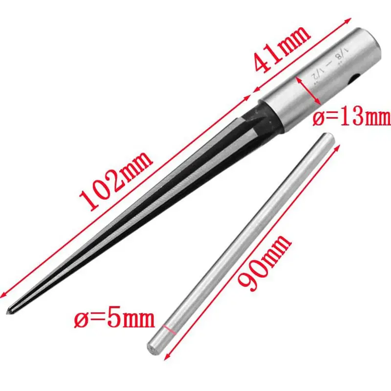 T Handle Reamer, 3-13mm/5-16mm 1：10 Tapered/Fluted, Bridge Pin Hole Reamer Chamfering Open Guitar Woodworker Luthier Tool