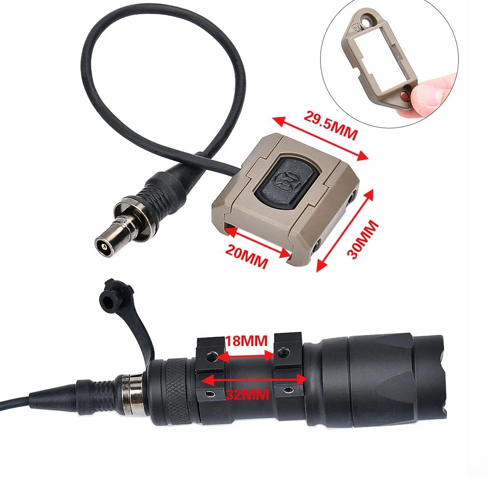 WADSN Airsoft Tactical SF M600 M300 Weapon Flashlight M600C M300A White LED Light With Modbutton Pressure Switch MLOK KEYMOD images - 6