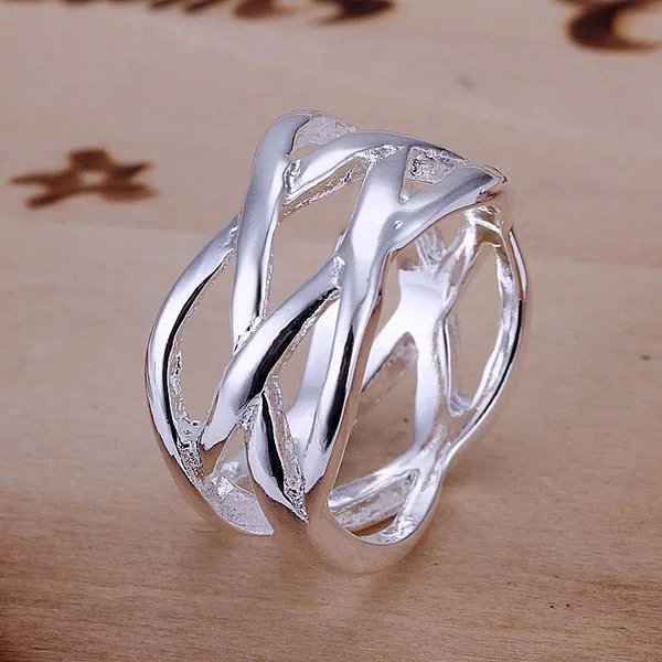 Hot Fashion Exquisite 925 Sterling Silver Net-Shaped Ring Classic Models Refined Luxury Silver Jewelry R010