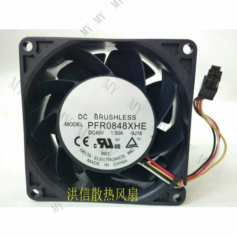 

TT 1pcs for Delta PFR0848XHE -9J18 DC48V 1.50A 8038 4-wire high air volume cooling fan