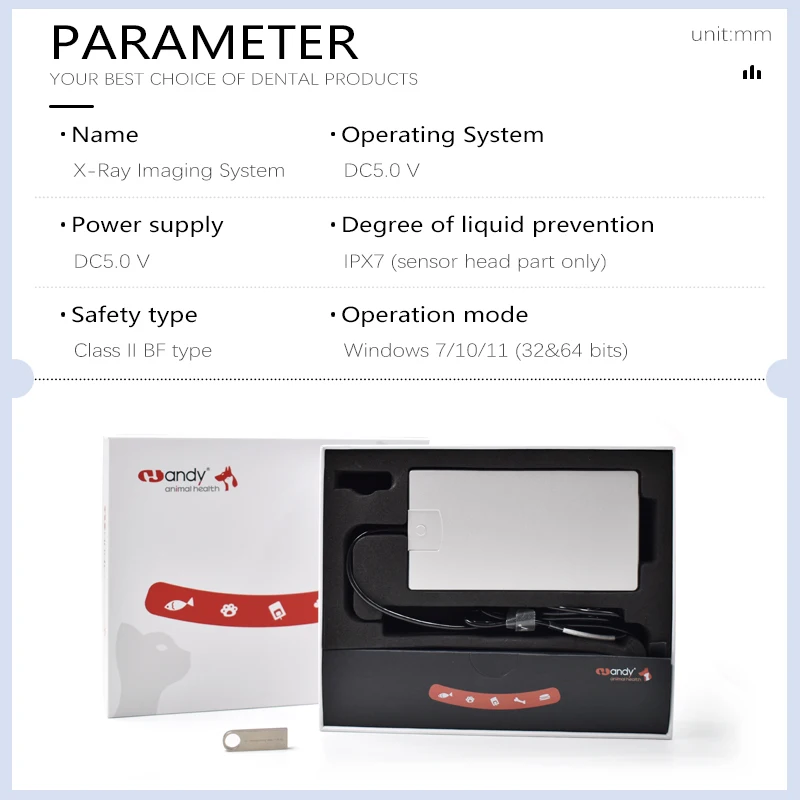 Odonto Sem Galtalk A-Capteur RVG pratique vétérinaire, taille 4 pour animaux, utilisation des vétérinaires, capteur de rayons X dentaires, système d'image numérique