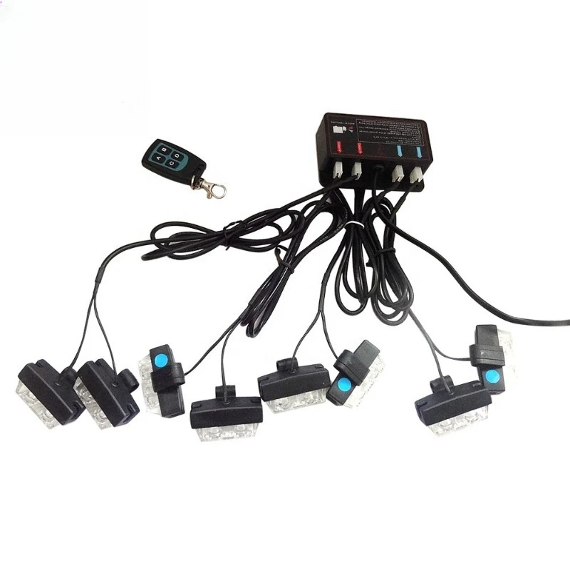 Wireless Remote Control Light Emitting Diode Strobe Grid Light Kit Waterproof Grid Emergency Warning Flash