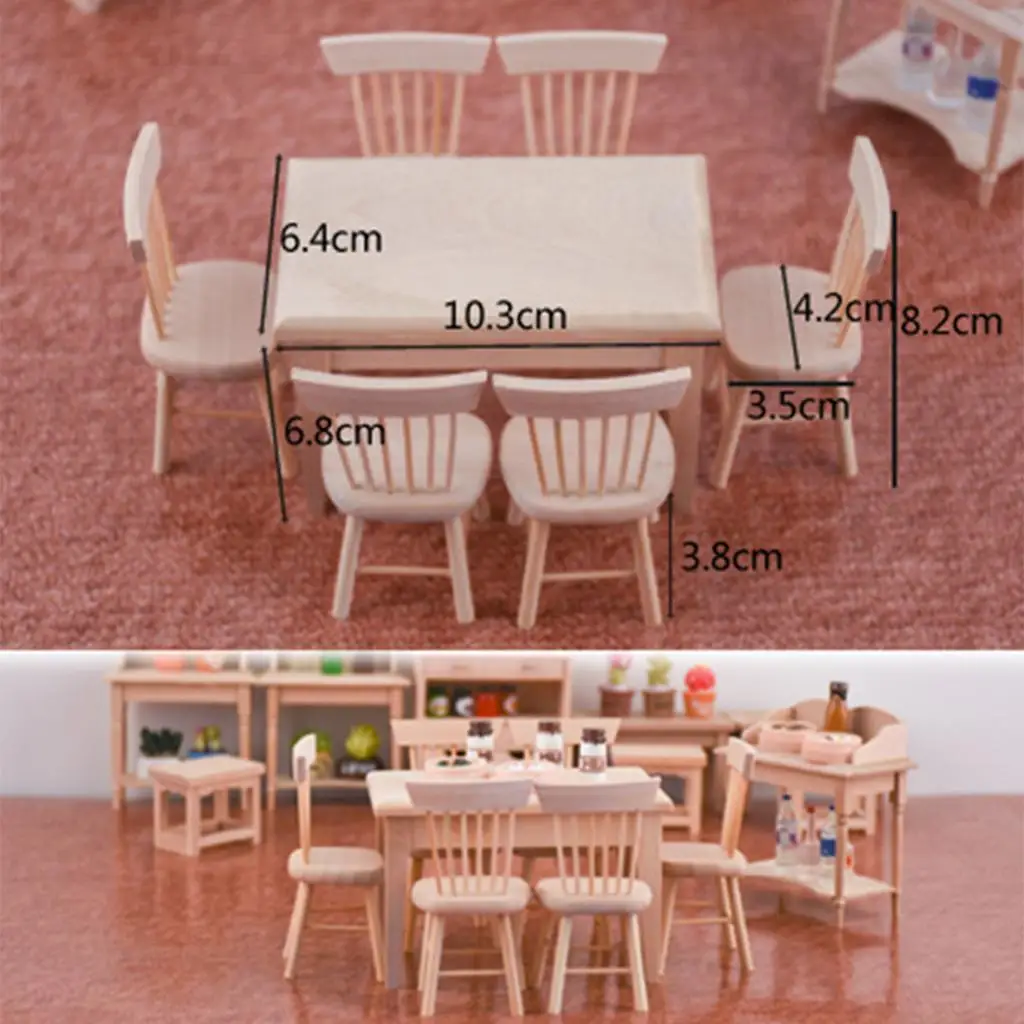 

1/12 Dollhouse Miniature Table And Chairs Furniture Scenes of Life