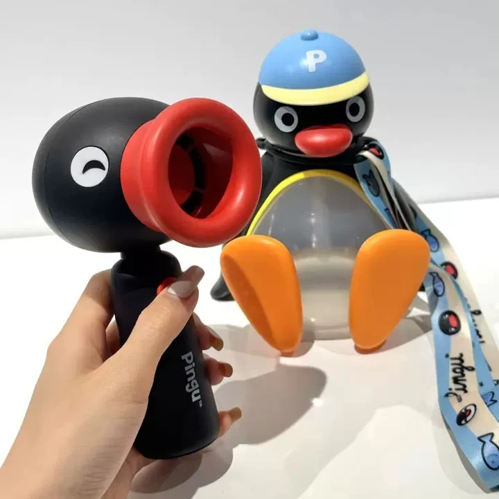 

Martube Kawaii Pingu Series, летняя чашка для воды, мини-ручной вентилятор, аниме Pingu Spesker, фигурки, игрушки, декор, украшения, подарок для девочек