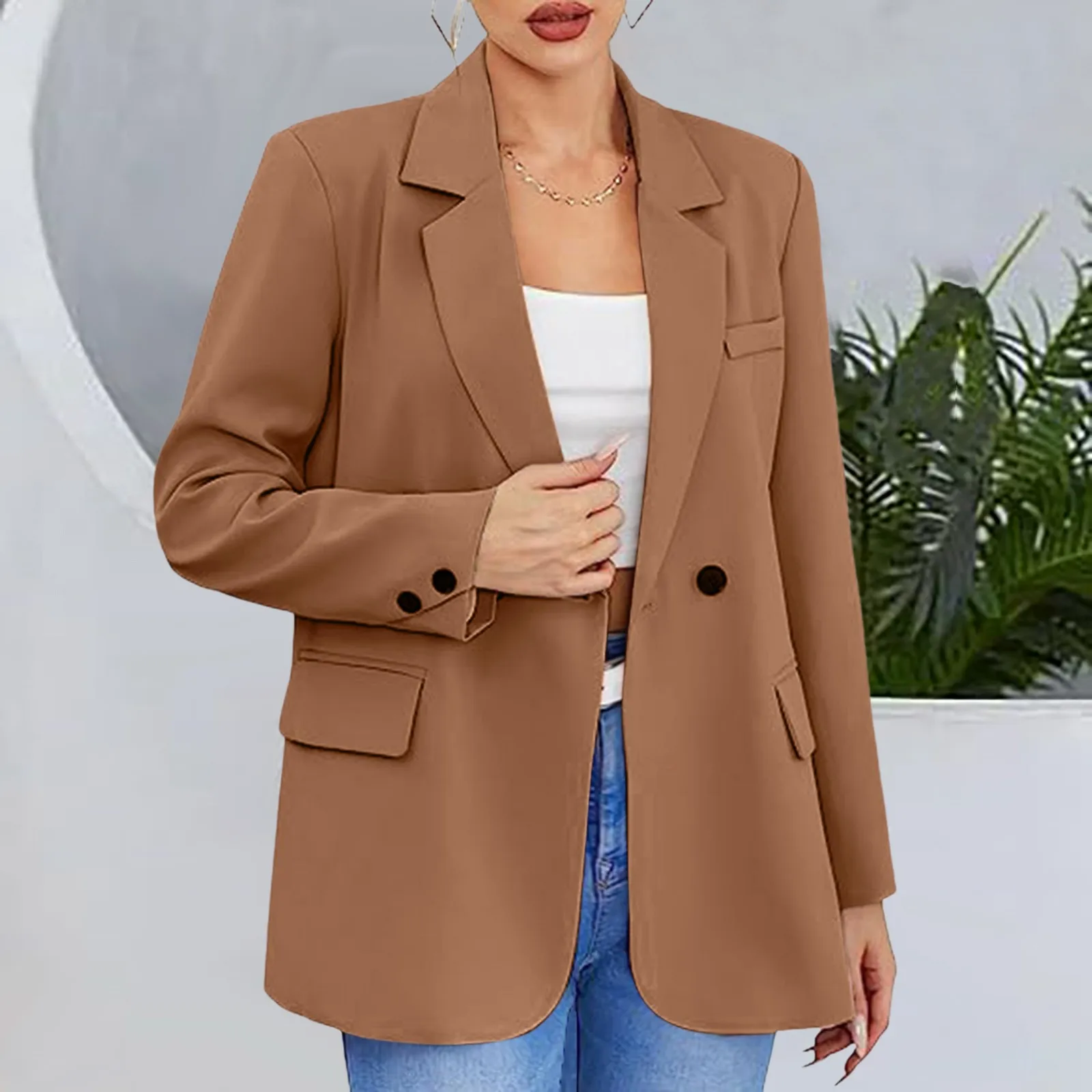 

Women Coat Spring Autumn Khaki Suit 2023 New Fashion Korean Long Sleeve Blazers Woman Jacket Casual Office Ladies Blazer Tops