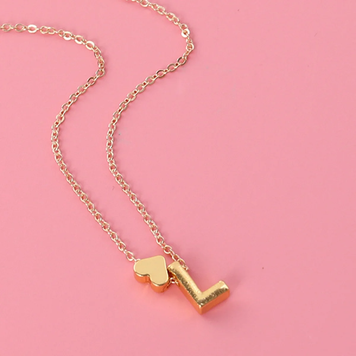 

Ожерелье в форме буквы алфавита персика, золотое L, персонализированное женское ожерелье, легкий элегантный ювелирный подарок для женщин