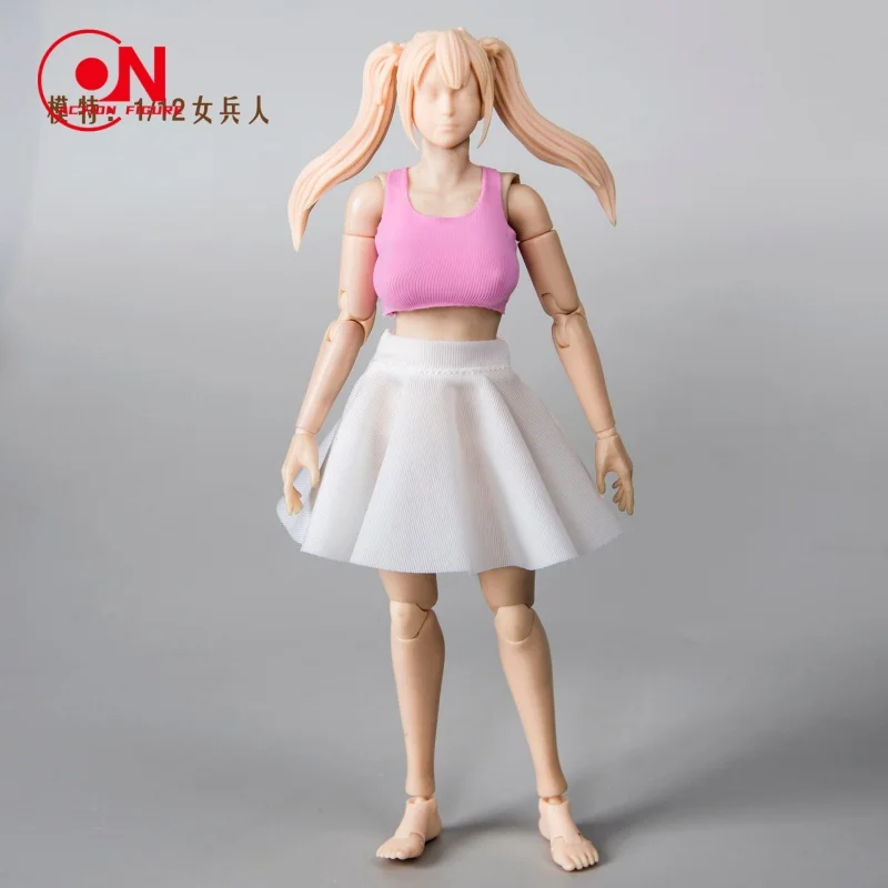 CHILI Escala 1/12: Conjunto de Roupa (Colete, Saia e Calças) de Cor Sólida para Bonecas e Figuras de Ação Femininas de 6'' (CF Romankey Soldier)